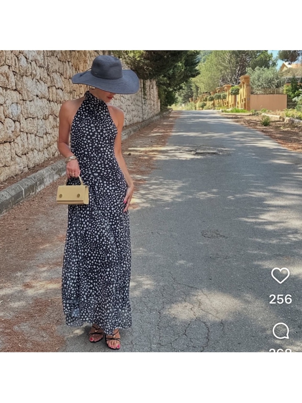 Zara Polka Dot Halter Maxi Dress